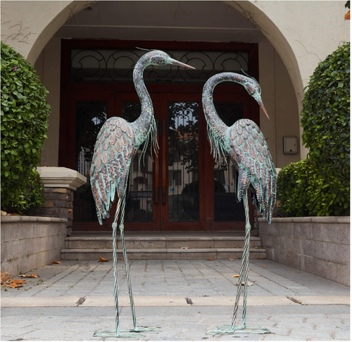 Garden crane statues standing - statues,,