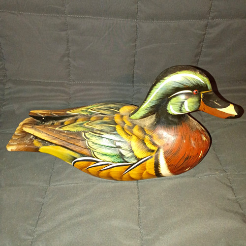 Hand painted wooden - painted, drake