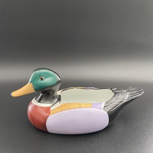 Vtg mallard duck pottery - duck,