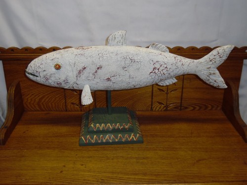 Folk art wood fish - folk,