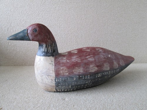 Wood folk art duck - wood, lg