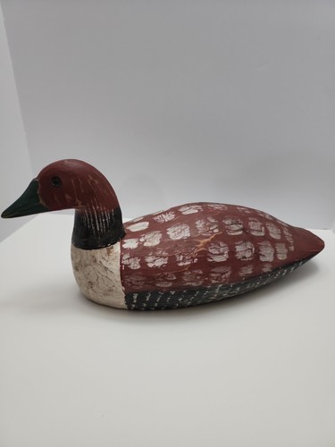Vintage wood painted duck - 1,