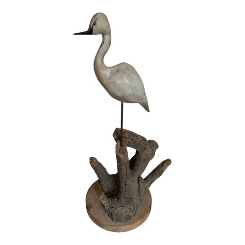 Swan decoy carved - decoy, wood