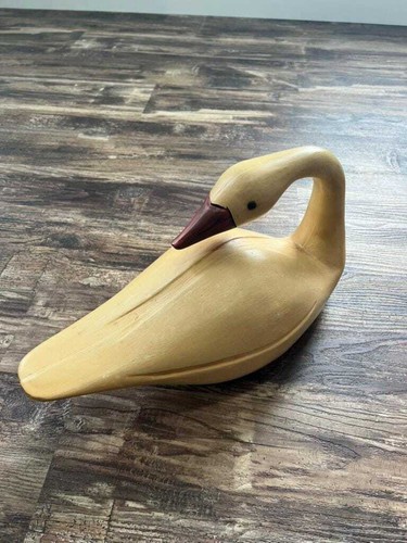 Vintage wooden swan decoy - vintage,