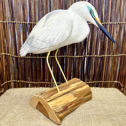 Vintage wooden egret - wooden, bird